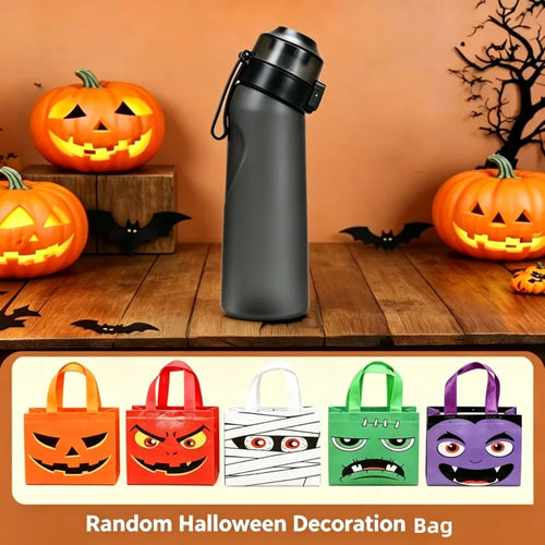 Air Flavored Water Bottle with Straw and Halloween Gift Bag