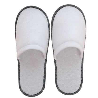Disposable Hotel Slippers 10 Pairs – Velvet Guest House Shoes