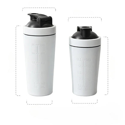 500ml or 750ml Stainless Steel Protein Shaker Bottle with Mixing Ball