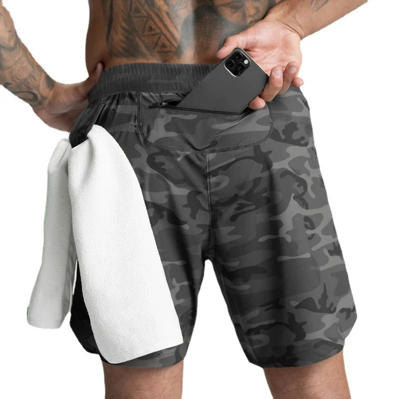 Men's Quick Dry Woven Running Fitness Shorts
