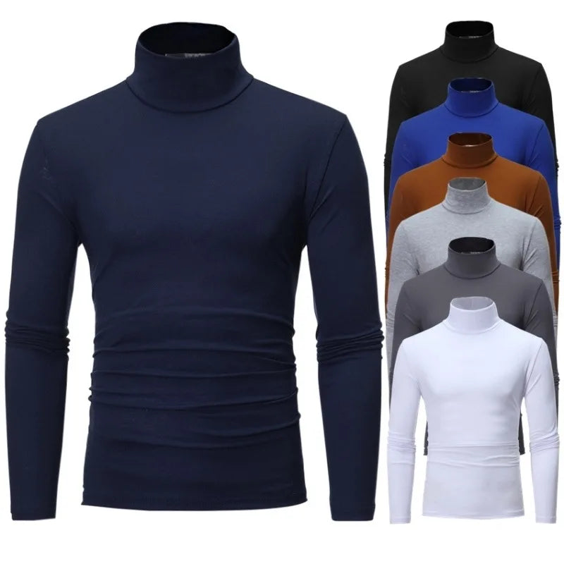 Men’s Thermal Turtleneck Base Layer, Slim-Fit Long-Sleeve Modal Shirt