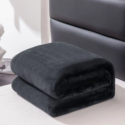 Plush Fleece Blanket – Thick Soft Solid Color, 13 Colors & 6 Sizes