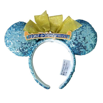 Disney Minnie Mouse Ear Headband with Bow – PU Leather Disneyland Ears