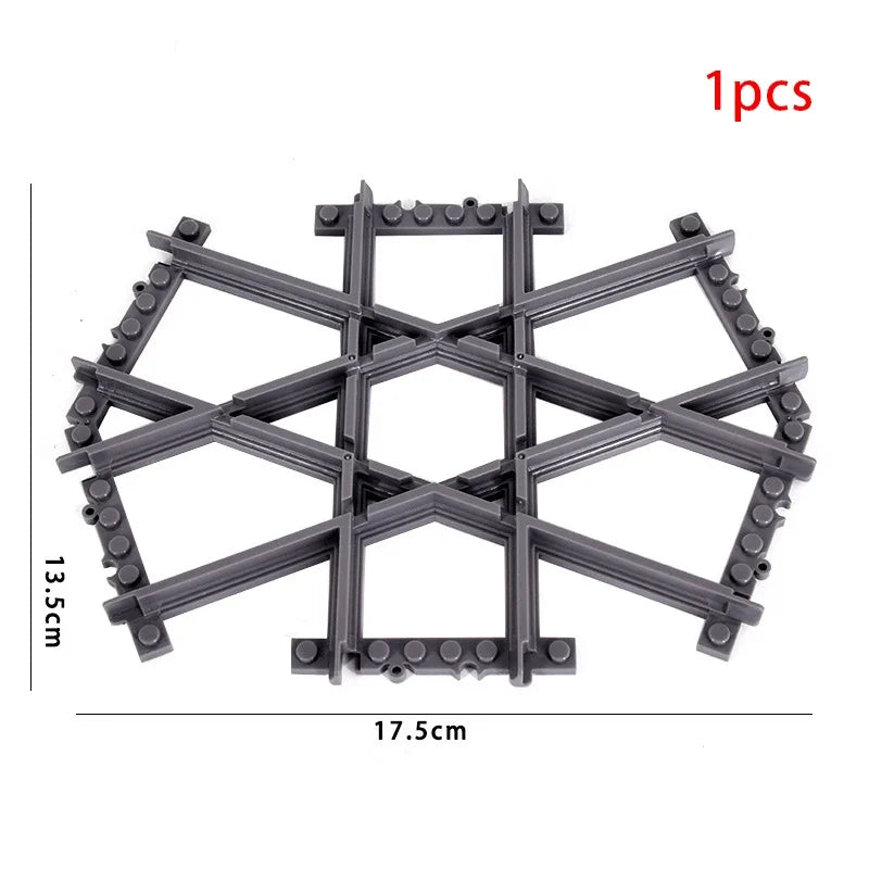 City Train Track Building Block Parts – Straight, Curved & Switch Rails
