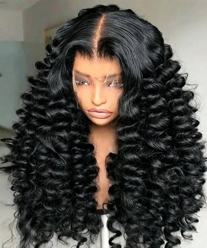 Loose Deep Wave Lace Front Wig Human Hair – HD Lace, Pre-Plucked, Natural Black