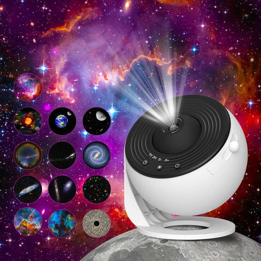 Galaxy Projector Night Light with 12-13 Disc Scenes & 360° Rotation