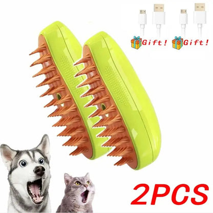 Electric Dog Steamer Brush Grooming 3 1 Steam Pet Remove Tangles Loose Hair Massage Steamy Cat