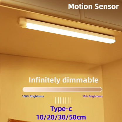 Motion Sensor LED Night Light – USB-C Rechargeable Cabinet Light