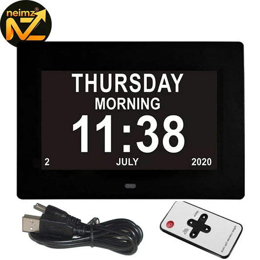 Digital Day Clock for Seniors – 12 Alarms & Medicine Reminder