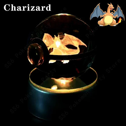 Pokémon 3D Crystal Ball Night Light with Mewtwo & Pikachu