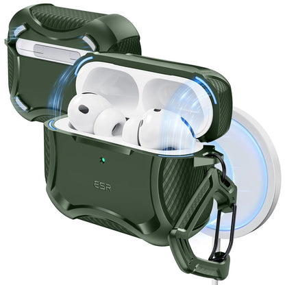 ESR AirPods Pro Case – Heavy-Duty Drop Protection with Carabiner Clip
