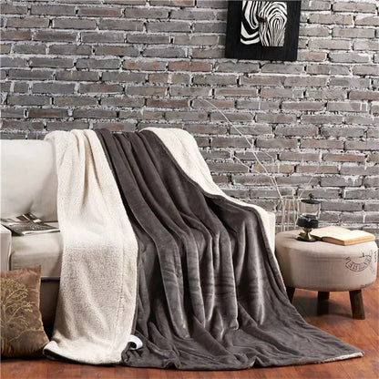 Winter Throw Blanket Double-Sided Sherpa Fleece Warm Bed Blanket