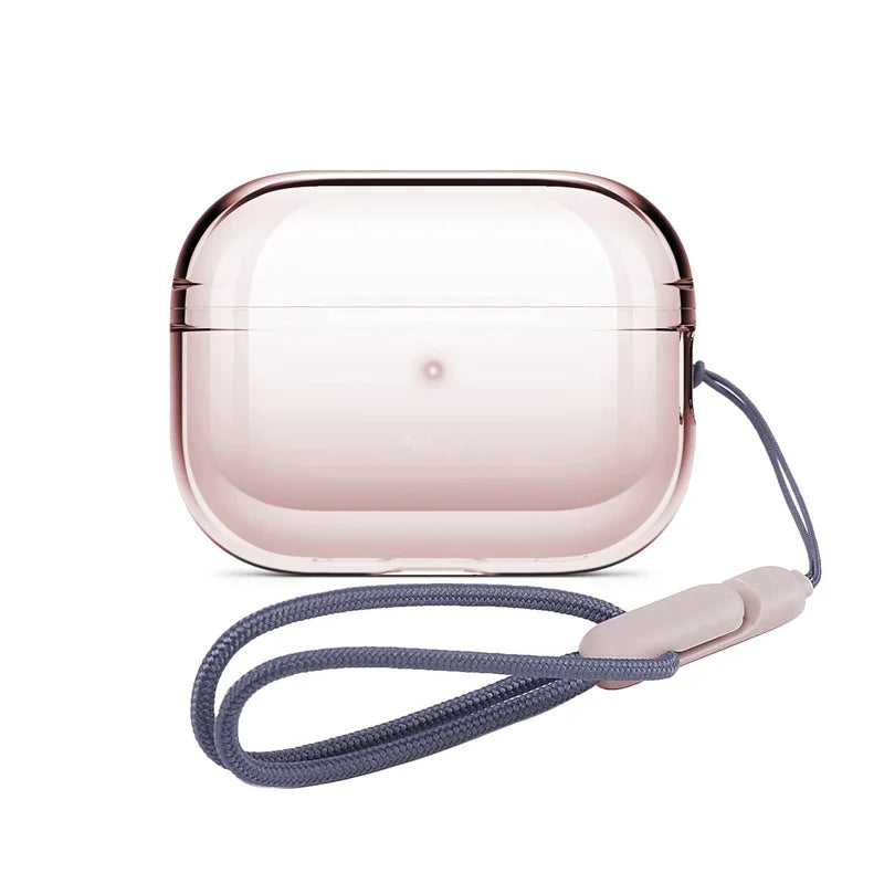 Clear AirPods Pro 2 Case with Wrist Strap – Soft TPU Cover