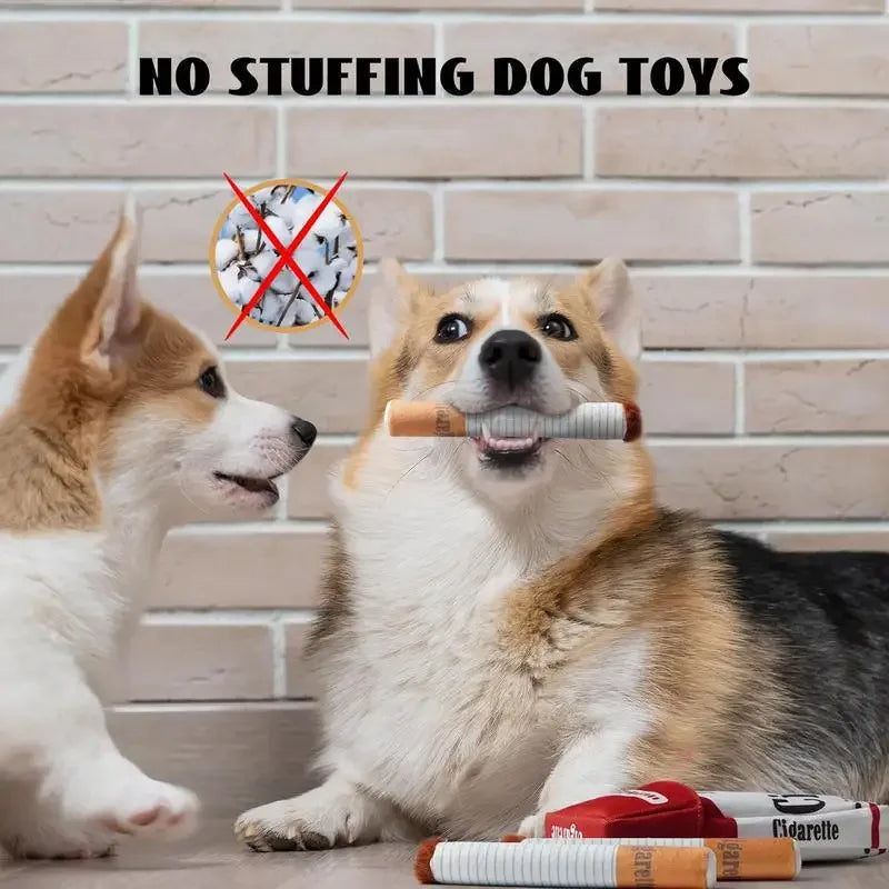 Funny Interactive Plush Dog Toys Creatives Cigarette Design Giggling Chewing Toy Perfect Pet Gift