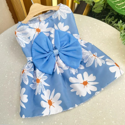 Cute Princess Dress with Bow for Small & Medium Dogs & Cats