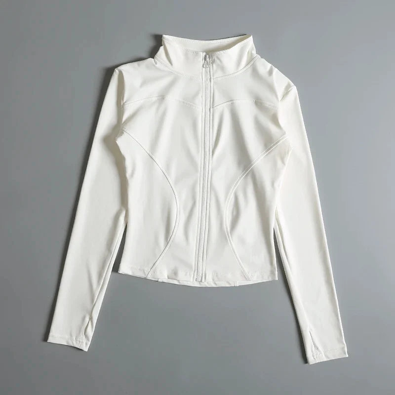 Women's Slim Fit Full-Zip Athletic Jacket – Quick Dry Activewear