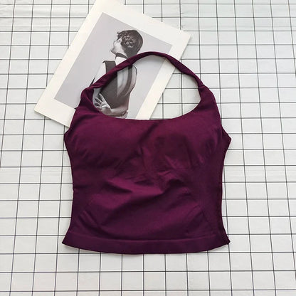 Women's Padded Halter Neck Backless Sports Top