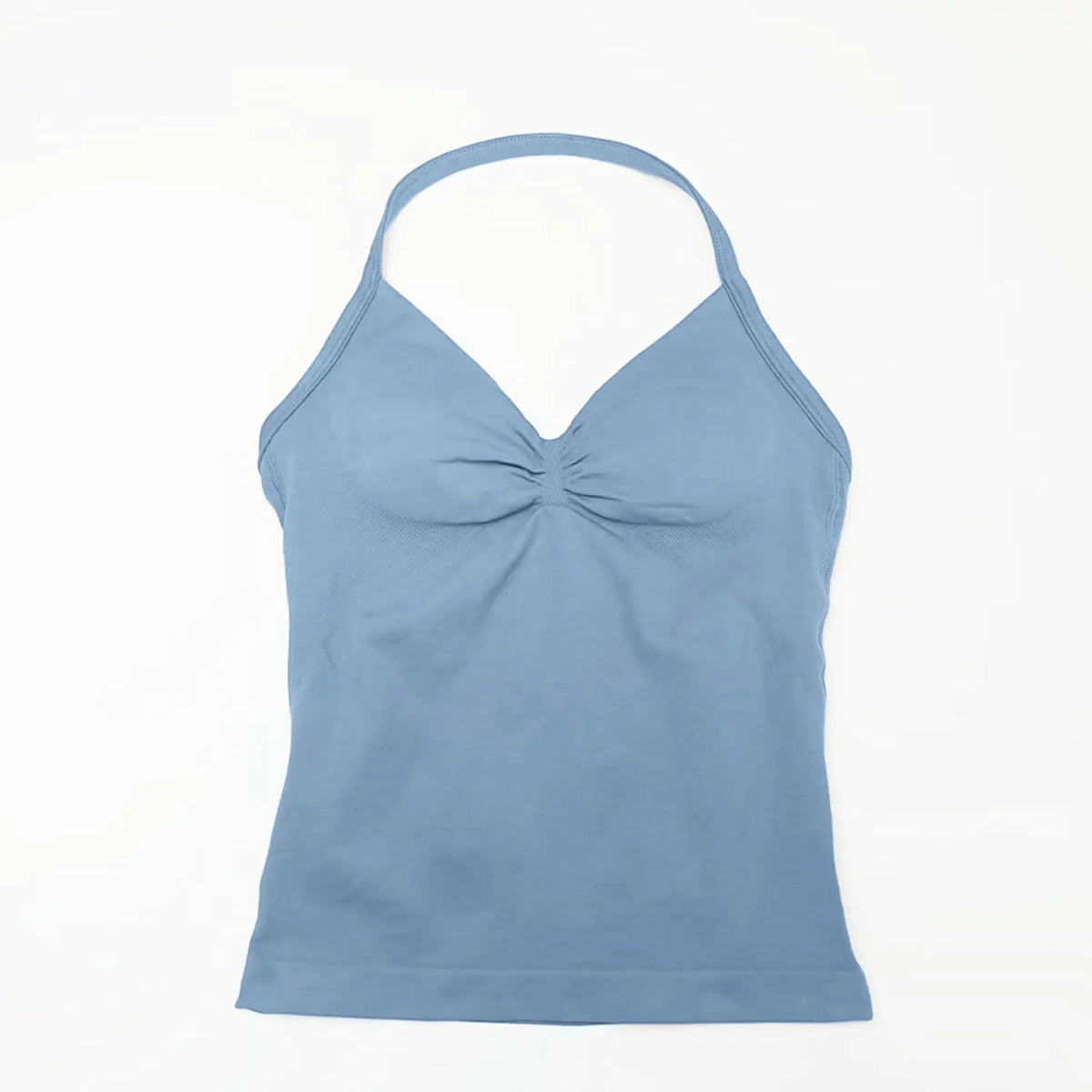 Nclagen Gym Longline Strappy Top Women Seamless Yoga Tank Removable Pads V Neck Workout Clothes