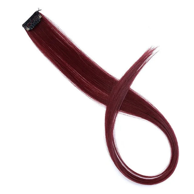 22-Inch Clip-In Synthetic Hair Extensions – Rainbow Colors