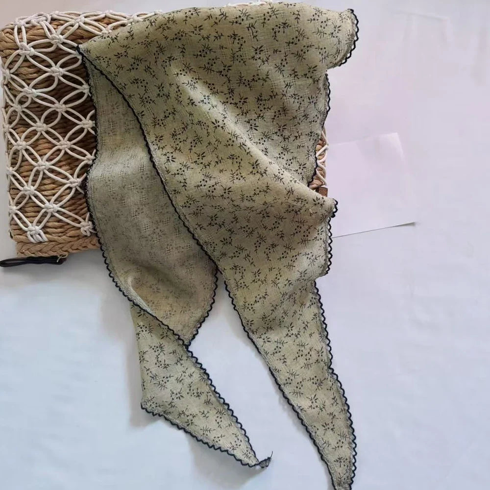 Floral Triangle Bandana Scarf – Women's Hair Head Wrap & Neck Tie