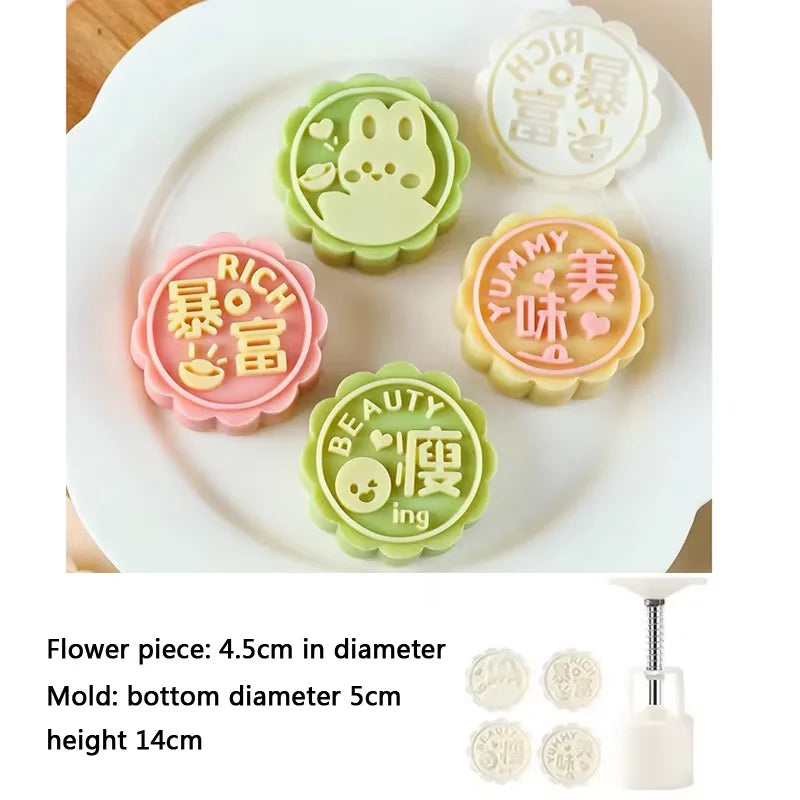 Mooncake Mold DIY Hand Press – Pastry & Mung Bean Cake Stamp