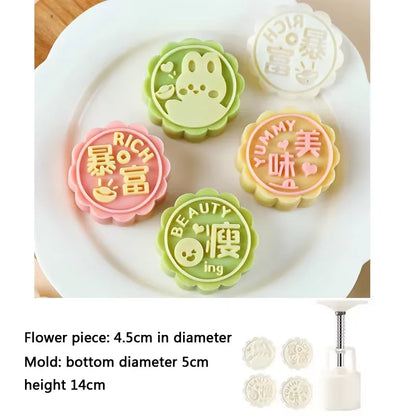 Mooncake Mold DIY Hand Press – Pastry & Mung Bean Cake Stamp