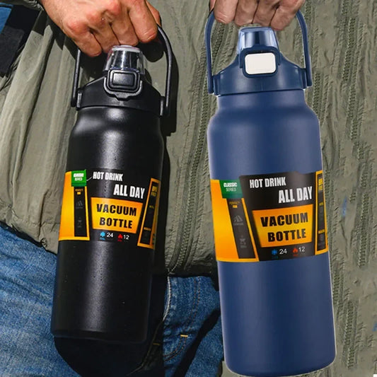 Large Capacity Vacuum Insulated Water Bottle – 800ml to 1500ml Stainless Steel Thermos