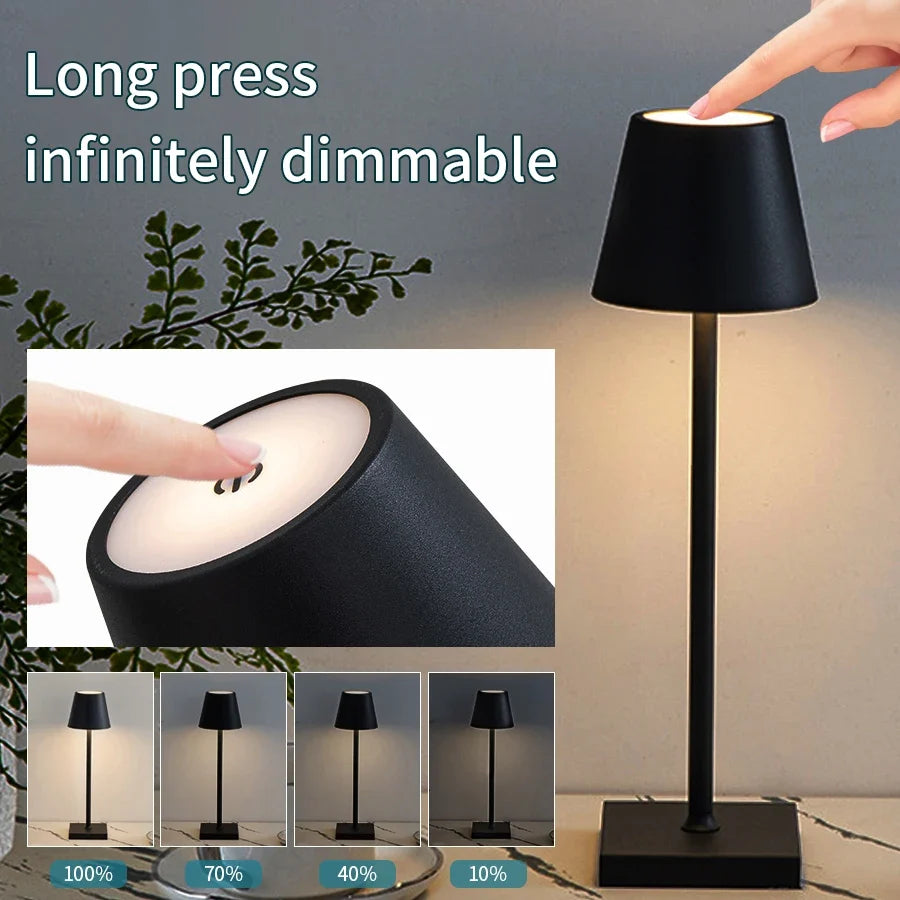 Rechargeable LED Table Lamp – Touch Dimmable Cordless Desk Light