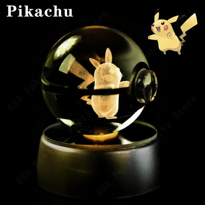Pokémon 3D Crystal Ball Night Light with Mewtwo & Pikachu