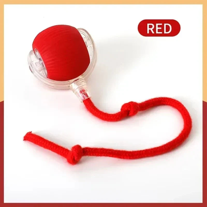 Interactive Cat Ball Toy with Rope – Auto Rolling Electric Silicone