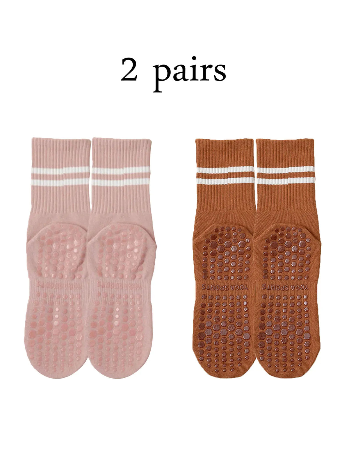 Grip Socks for Women – Non-Slip Pilates & Yoga (4 Pairs)