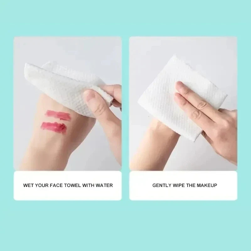 Disposable Face Towel – 100% Organic Cotton Dry & Wet Use (100pcs/bag)