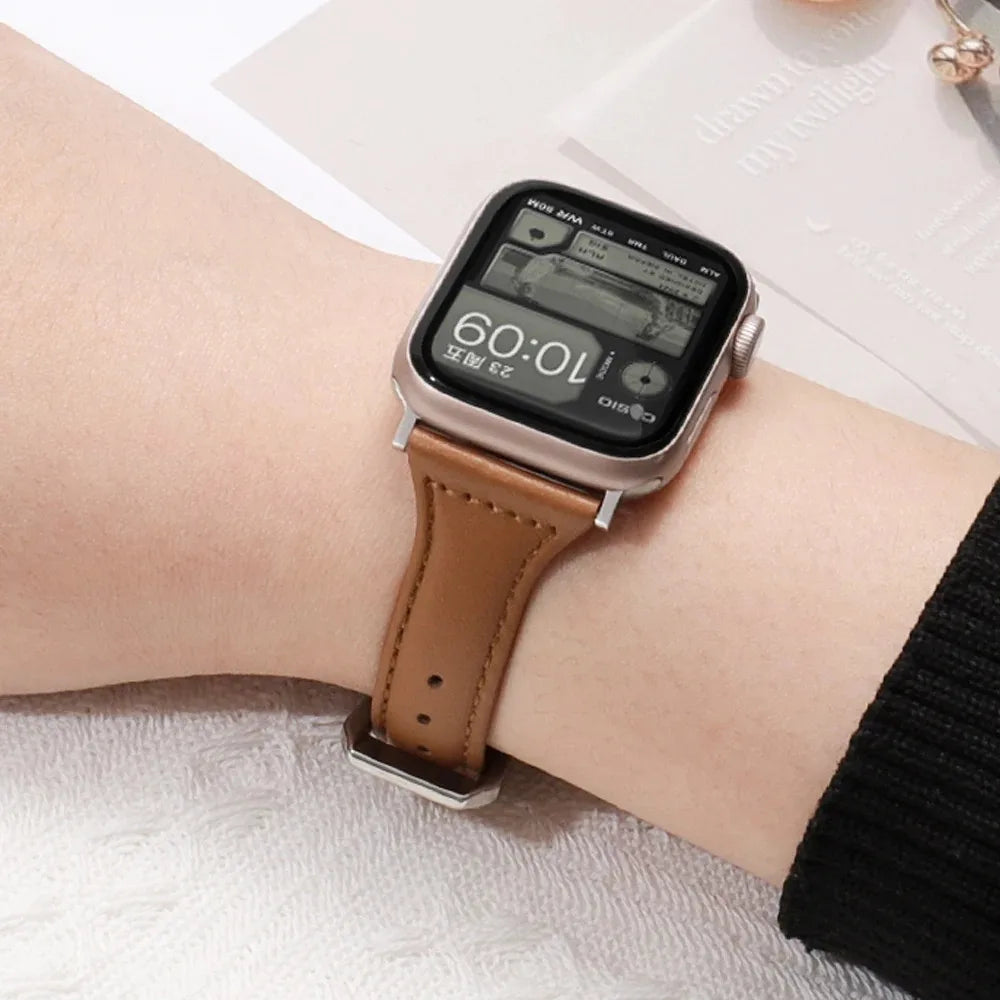 Slim Leather Band for Apple Watch, 40–49mm, Women’s Style