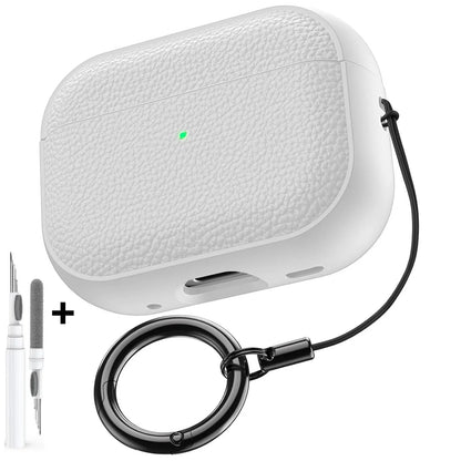 AirPods Case Leather Pattern TPU Cover with Keychain