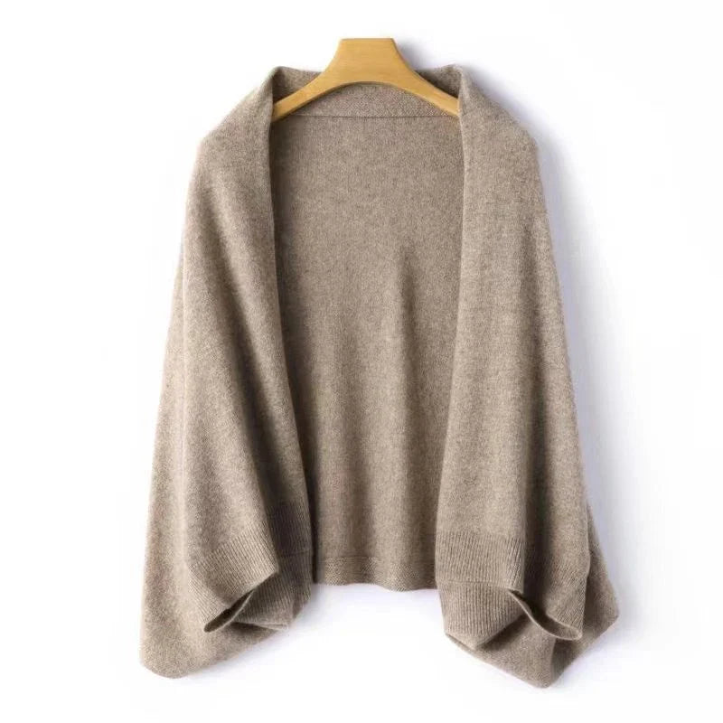 100% Wool Women’s Knitted Shawl Scarf Cardigan Wrap