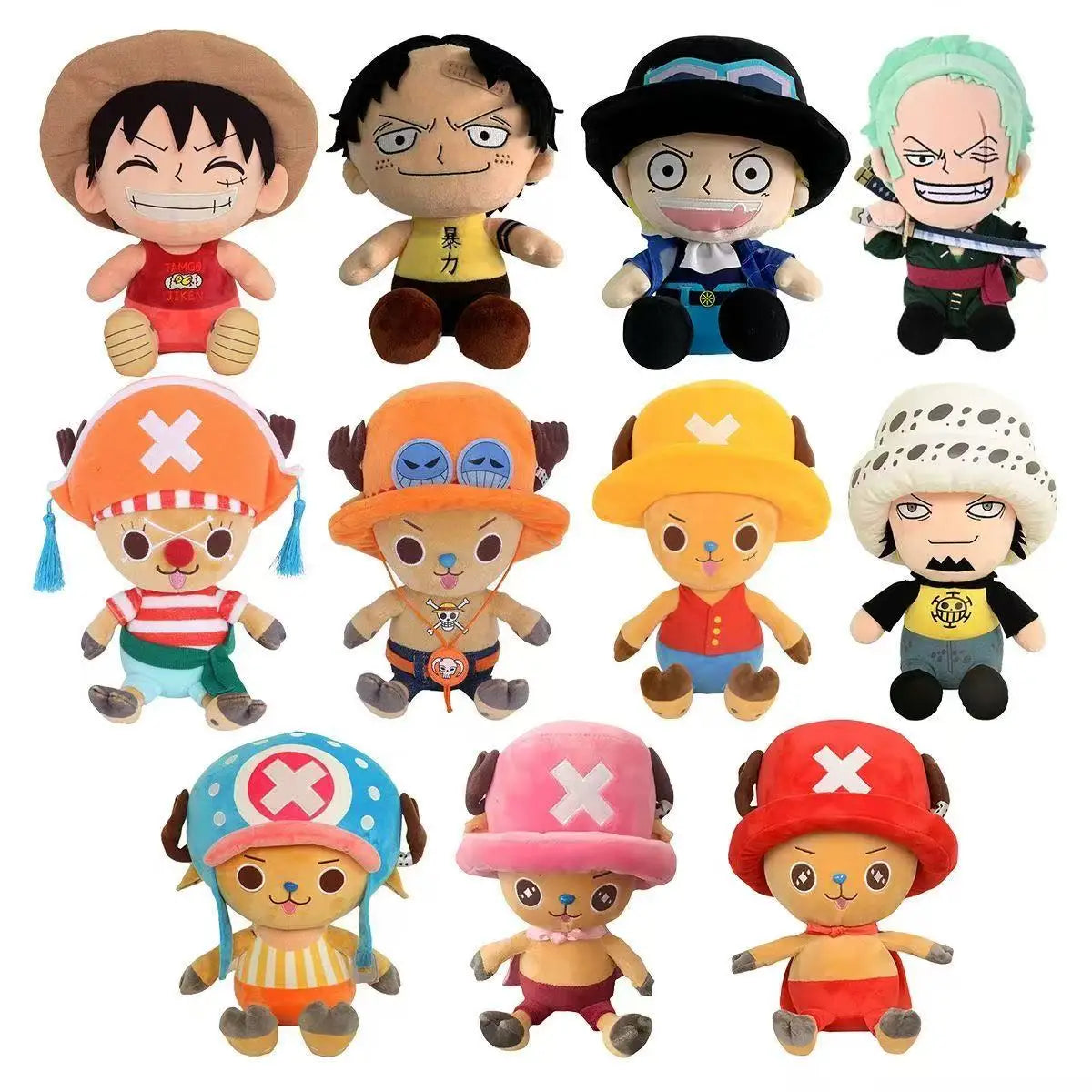 One Piece Plush Toy – Luffy, Zoro, Chopper & Ace 20-25cm