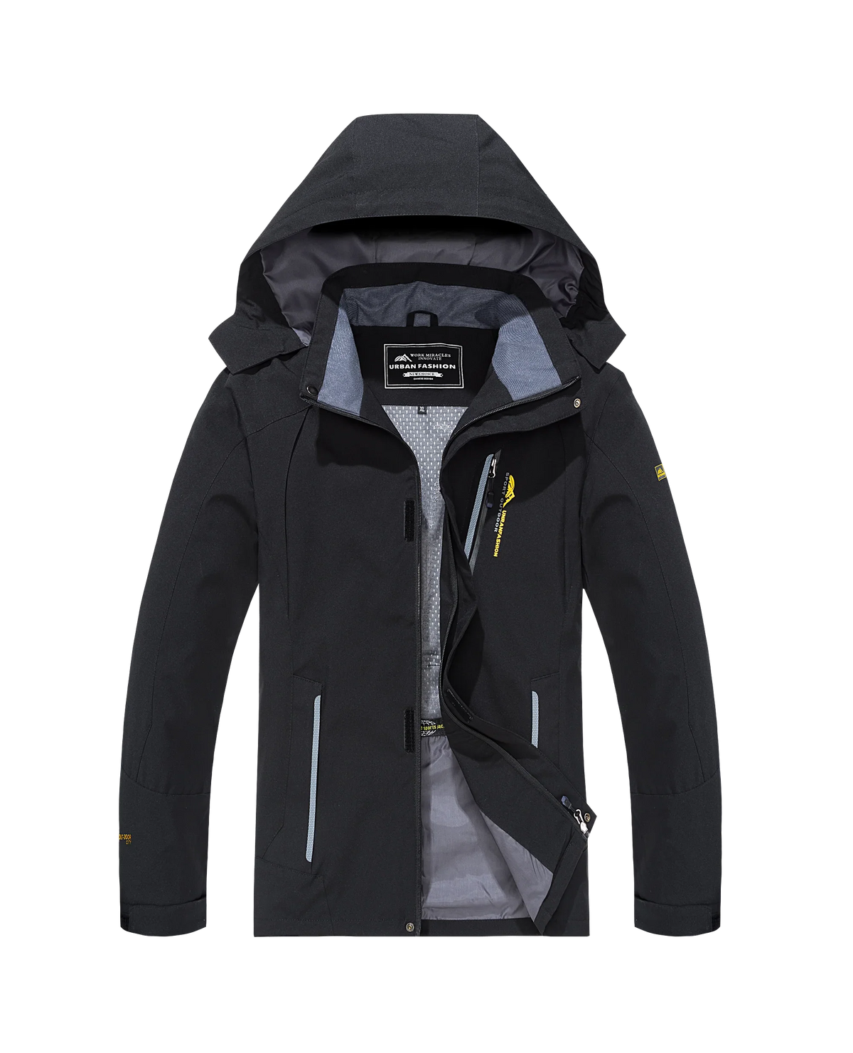 Men's Waterproof Hiking Jacket – Windproof Hooded Windbreaker Plus Size