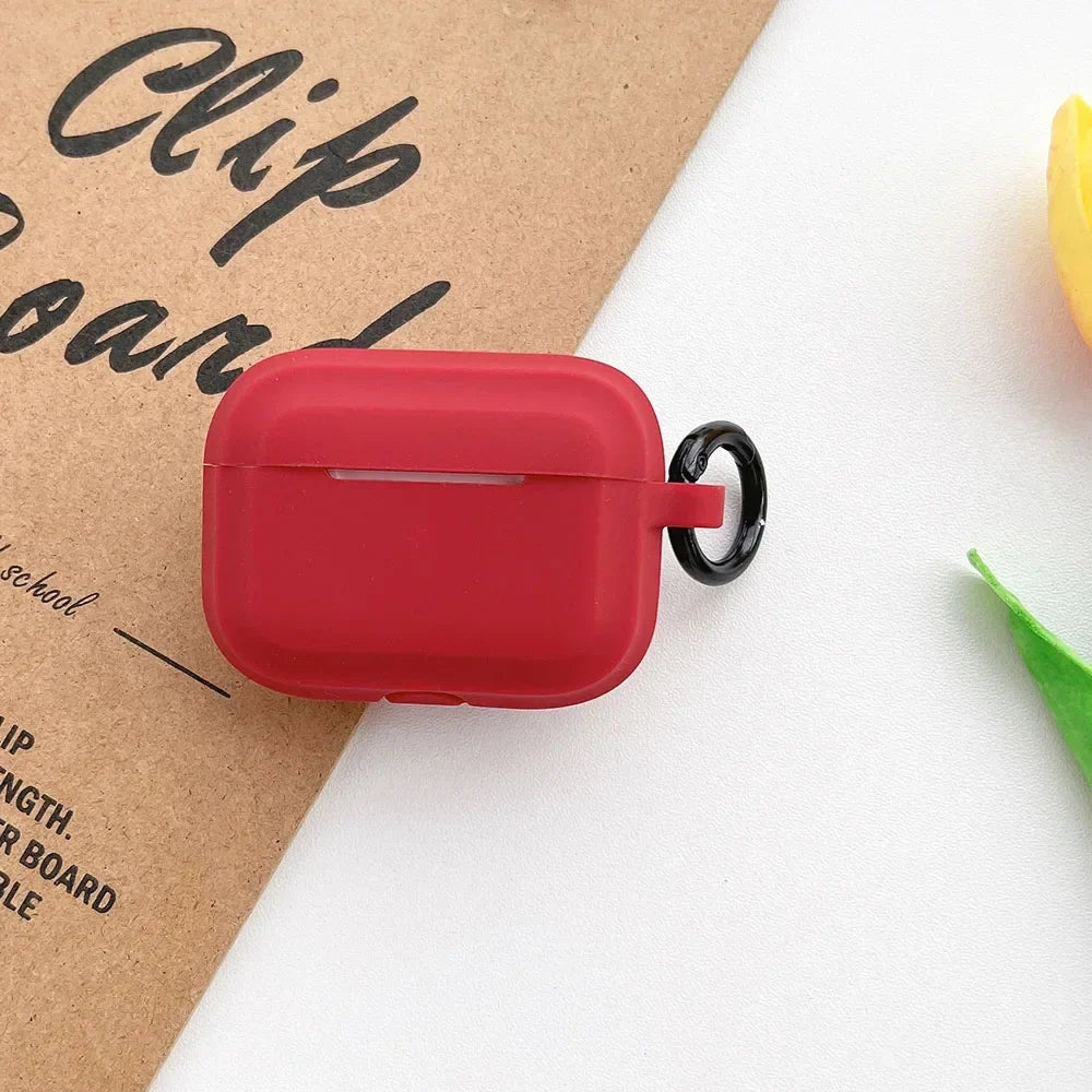 Liquid Silicone AirPods Case with Carabiner Ring – Fits AirPods 1/2/3/Pro/Pro 2/Pro 3/4