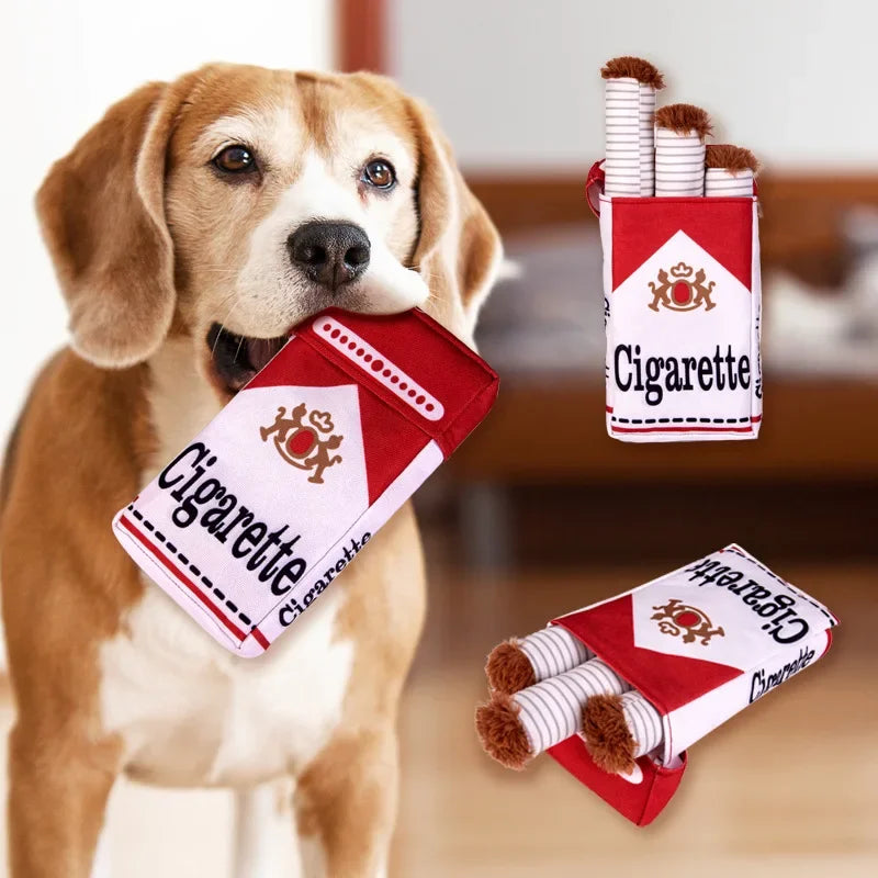 Funny Interactive Plush Dog Toys Creatives Cigarette Design Giggling Chewing Toy Perfect Pet Gift