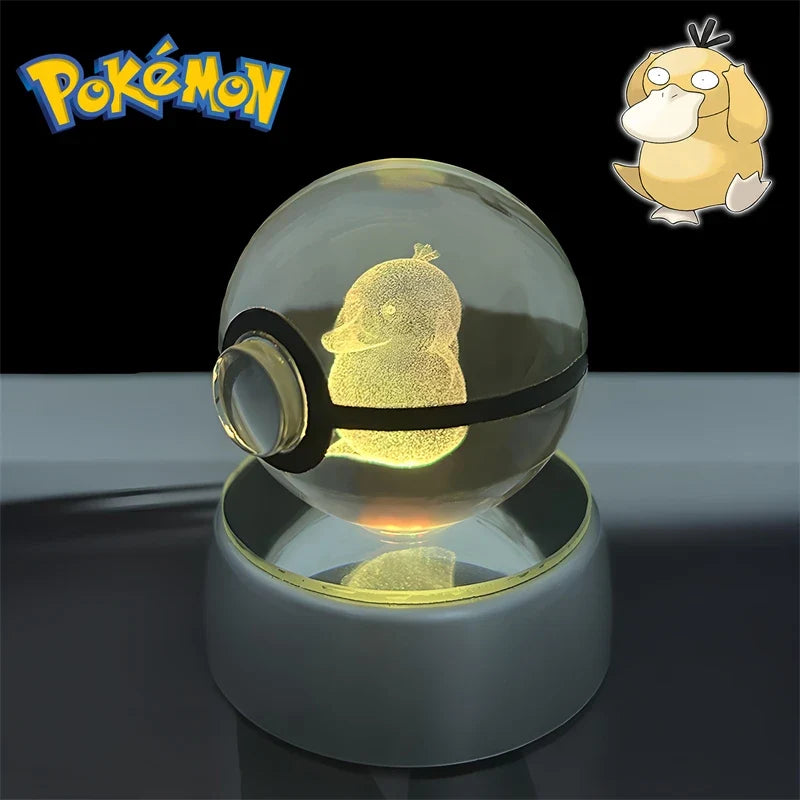 Pokemon 3D Crystal Poke Ball Night Light with LED Base