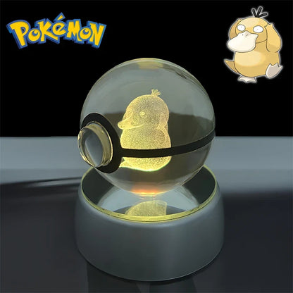 Pokemon 3D Crystal Poke Ball Night Light with LED Base