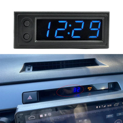 3-in-1 Car Dashboard Clock with Temperature & Voltmeter