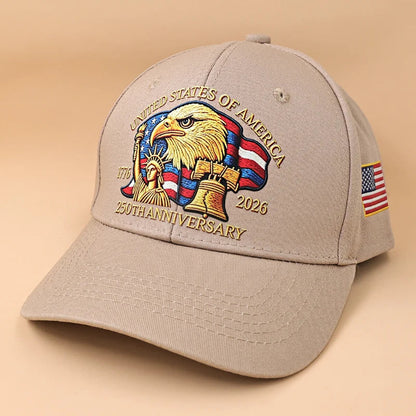 USA 250th Anniversary Eagle Baseball Cap – Washed Cotton
