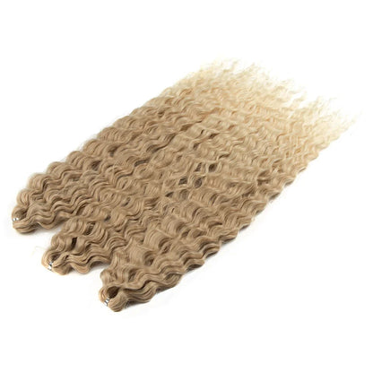 24 Inch Water Wave Crochet Braiding Hair – Synthetic Twist Curly Ombre Extensions