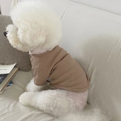 Dog Winter Shirt – Soft Solid Waffle Knit Pet Sweater XS–XL