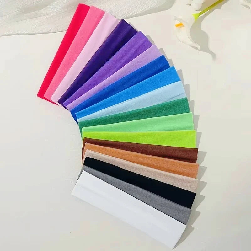 Elastic Hair Band Headbands Solid Color Knitted Sports Running Fitness Yoga Bands Makeup Accessories