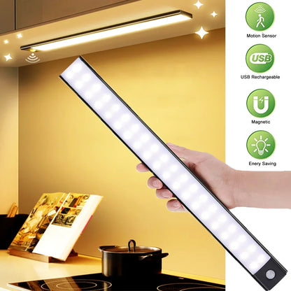 Motion Sensor LED Night Light – USB-C Rechargeable, 3 Color Modes, Stepless Dimming