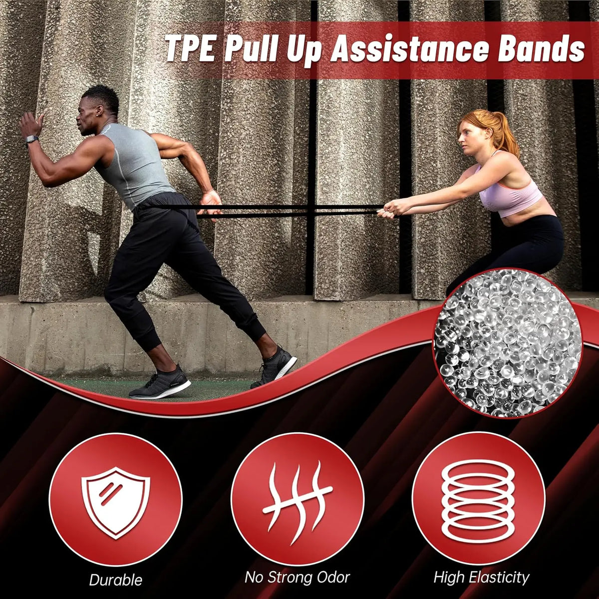 5-Level Pull Up Assistance Bands Men Women Full-Body Training Physical Therapy Home Gym