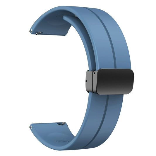Magnetic D-Buckle Silicone Watch Band for Samsung Galaxy Watch, 20/22mm