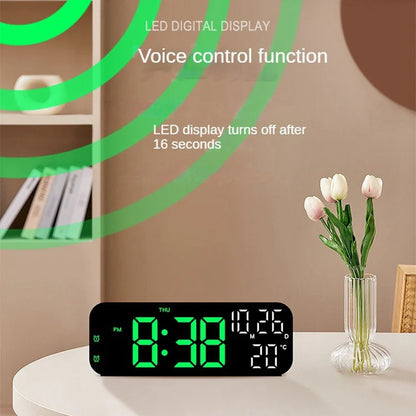 Digital LED Alarm Clock with Temperature & Date Display